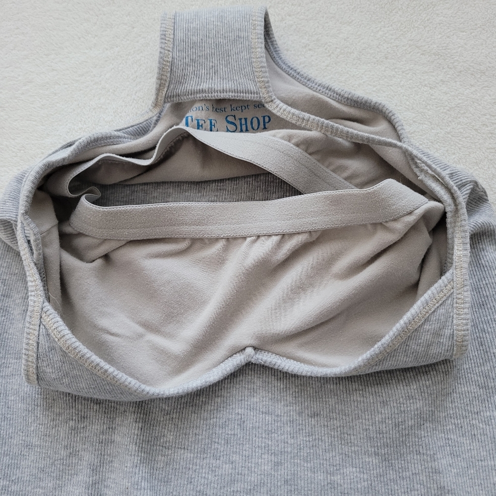 Victoria's Secret Built-in-Bra Cotton Stretch Ribbed Halter Tank Top Small grey - Picture 5 of 11